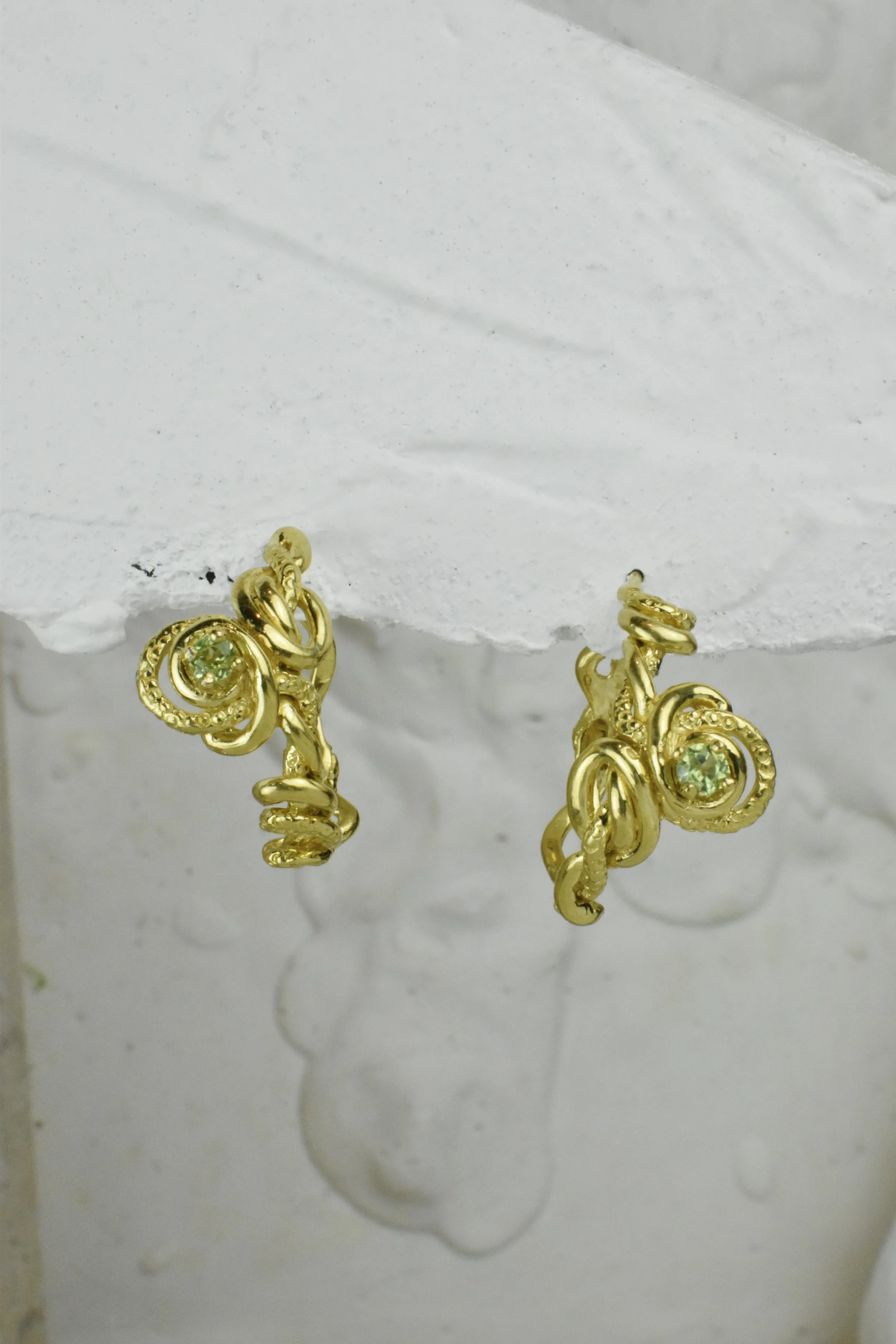 Serpent | hoop stone Earrings  | Créoles avec pierre