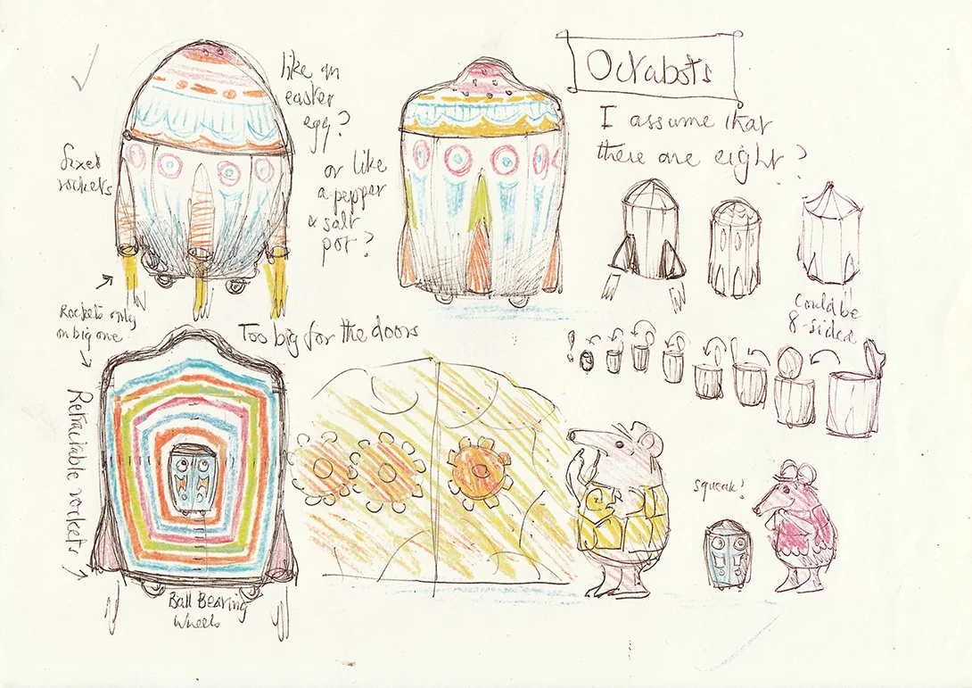 Lo_Early designs for I Am The Eggbot 2015 © Peter Firmin courtesy Daniel Postgate Smallfilms Limited Coolabi Productions Limited.jpg