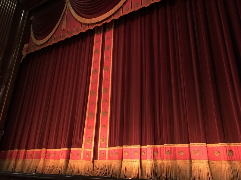 The fabulous stage curtain in St. Martin’s Theatre