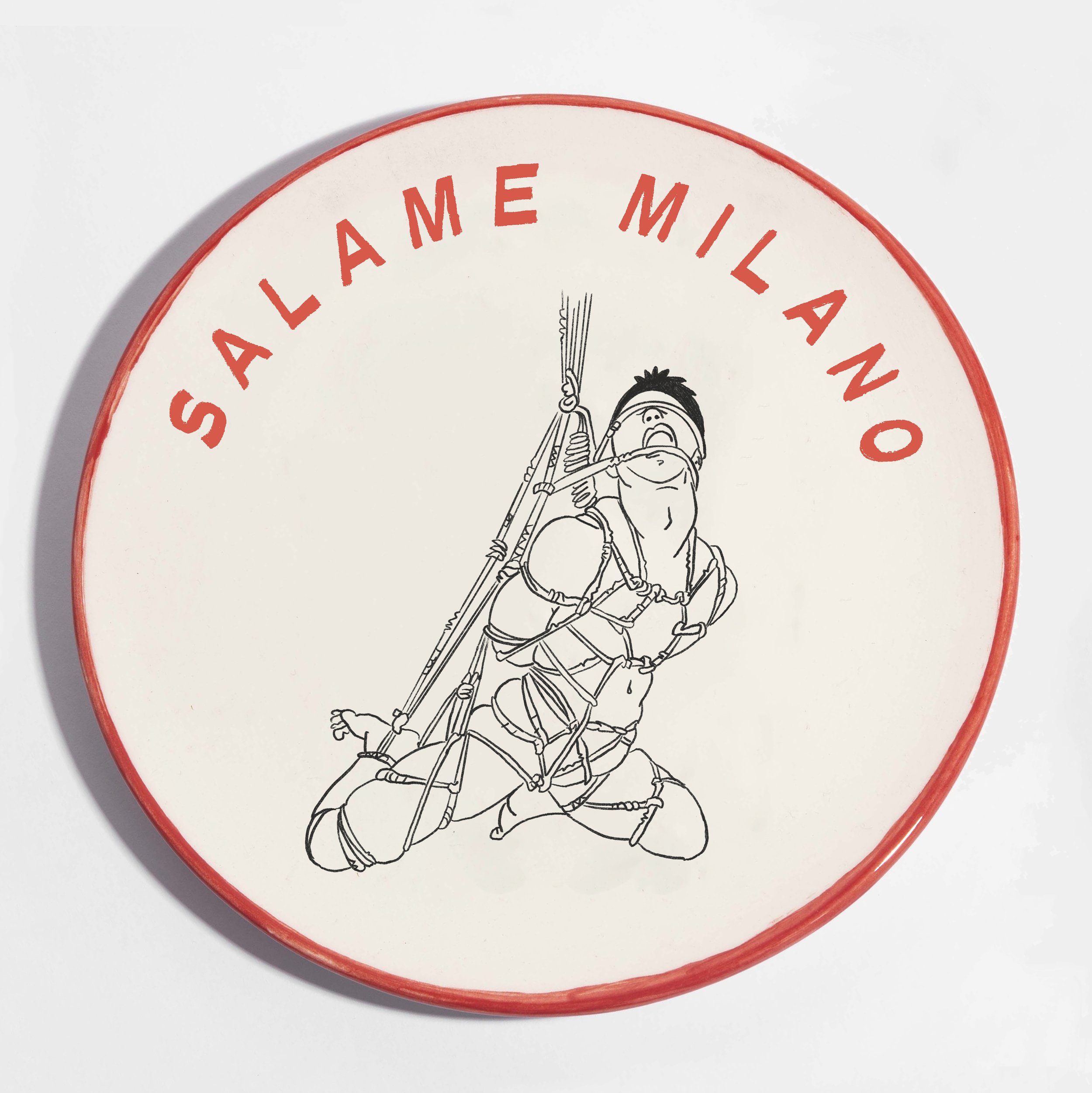 Salame Milano Plate – Front – Vanadio23 Ceramics