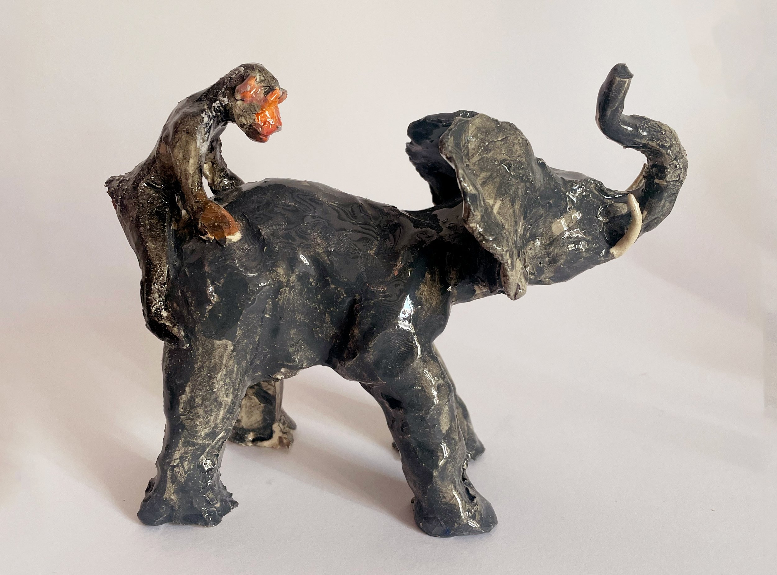Erotic ceramic figurine of an elephant and a money by Vanadio23