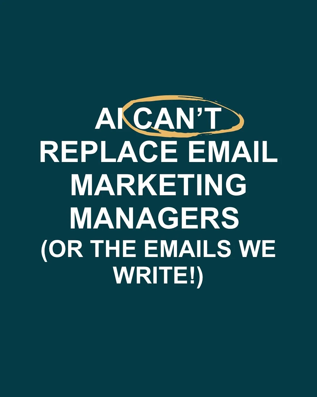As an Email marketing manager I&rsquo;m often met with the objection - &ldquo;I can use AI to write emails for me.&rdquo;

And here&rsquo;s what I say to them - AI cannot replace email marketing managers or the emails we write. 🩷

I&rsquo;m not AI, 