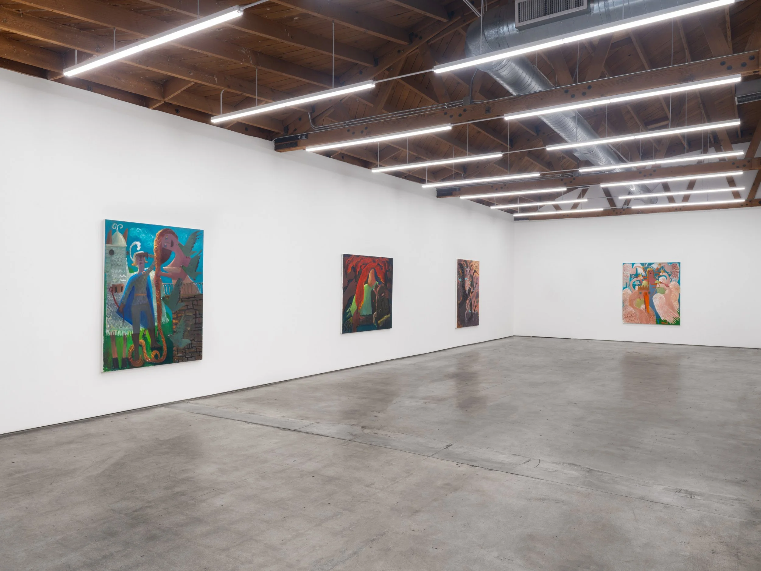 Installation View of Kyle Staver, Erzählerin, May 18th - June 29th, 2024 | Nino Mier Gallery Los Angeles