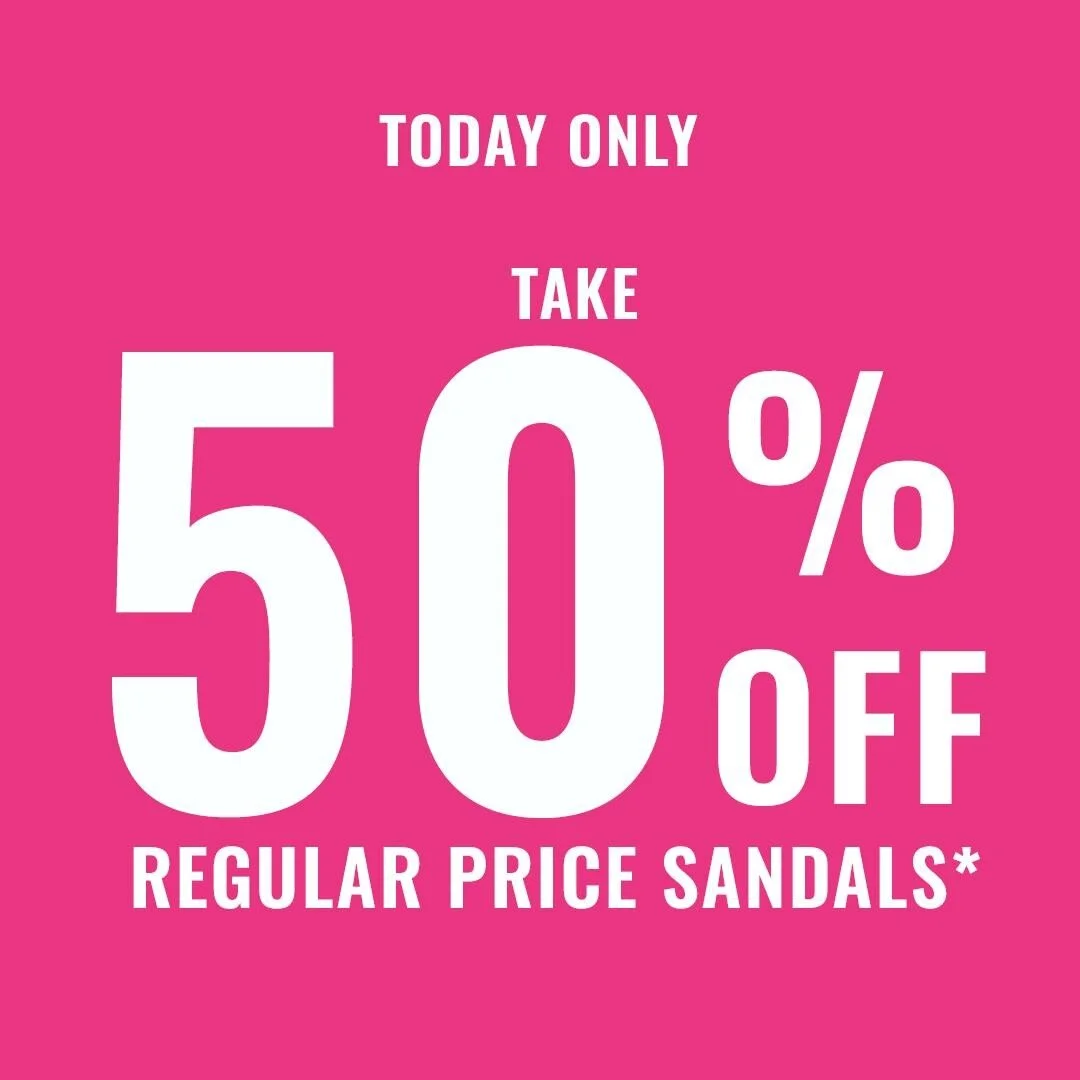 Today only on shoes4u.ca take 50% off women's and men's sandals. Shop @shoes4ucanada now using code: SCANDAL.