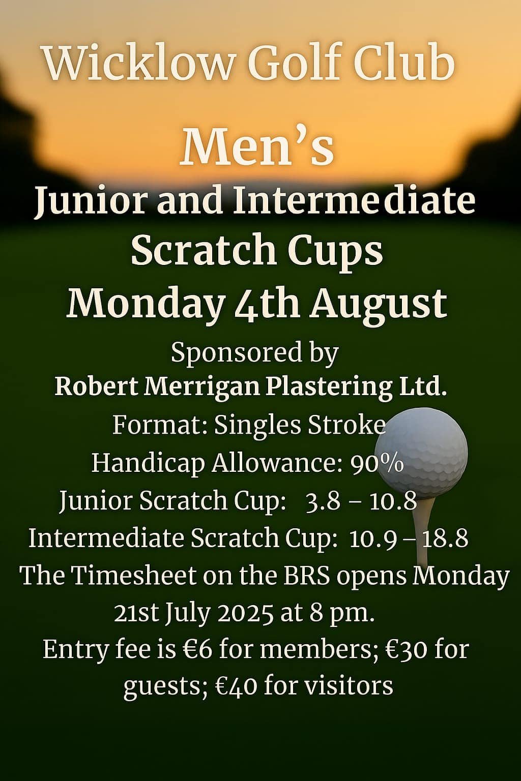 Golf - Men's Junior and Intermediate Scratch Cups
