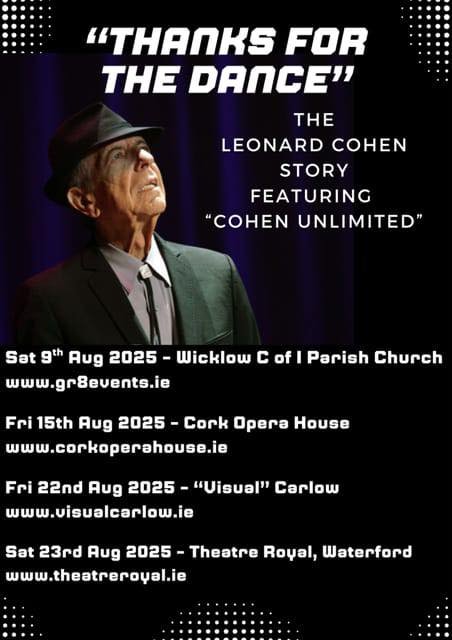 Leonard Cohen Story performance at Wicklow Parish Church, Church of Ireland
