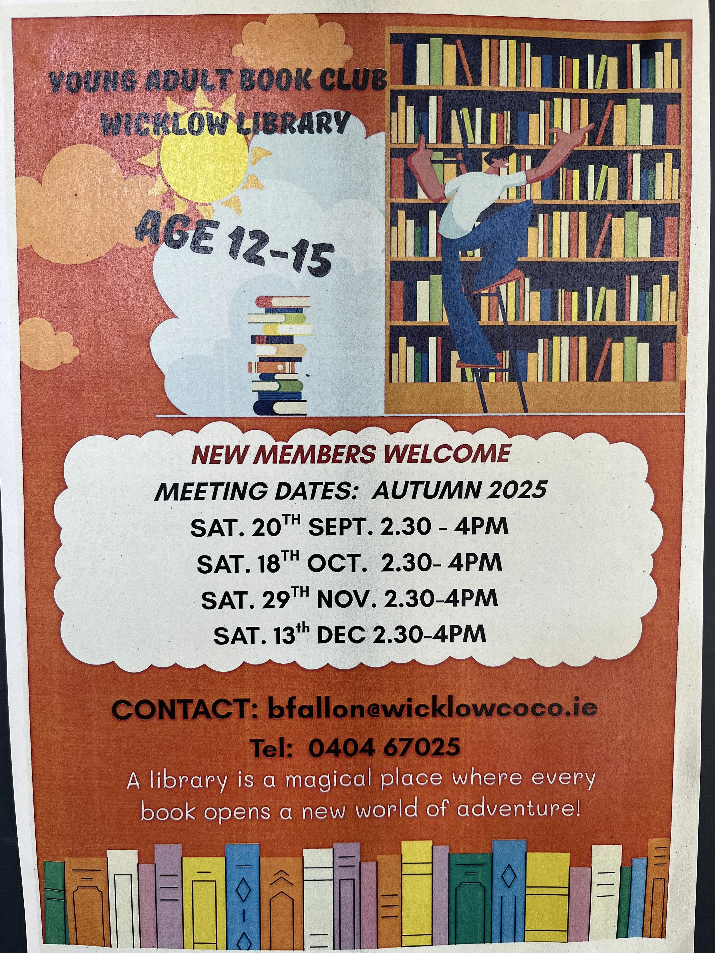 Young Adult Book Club at Wicklow Library