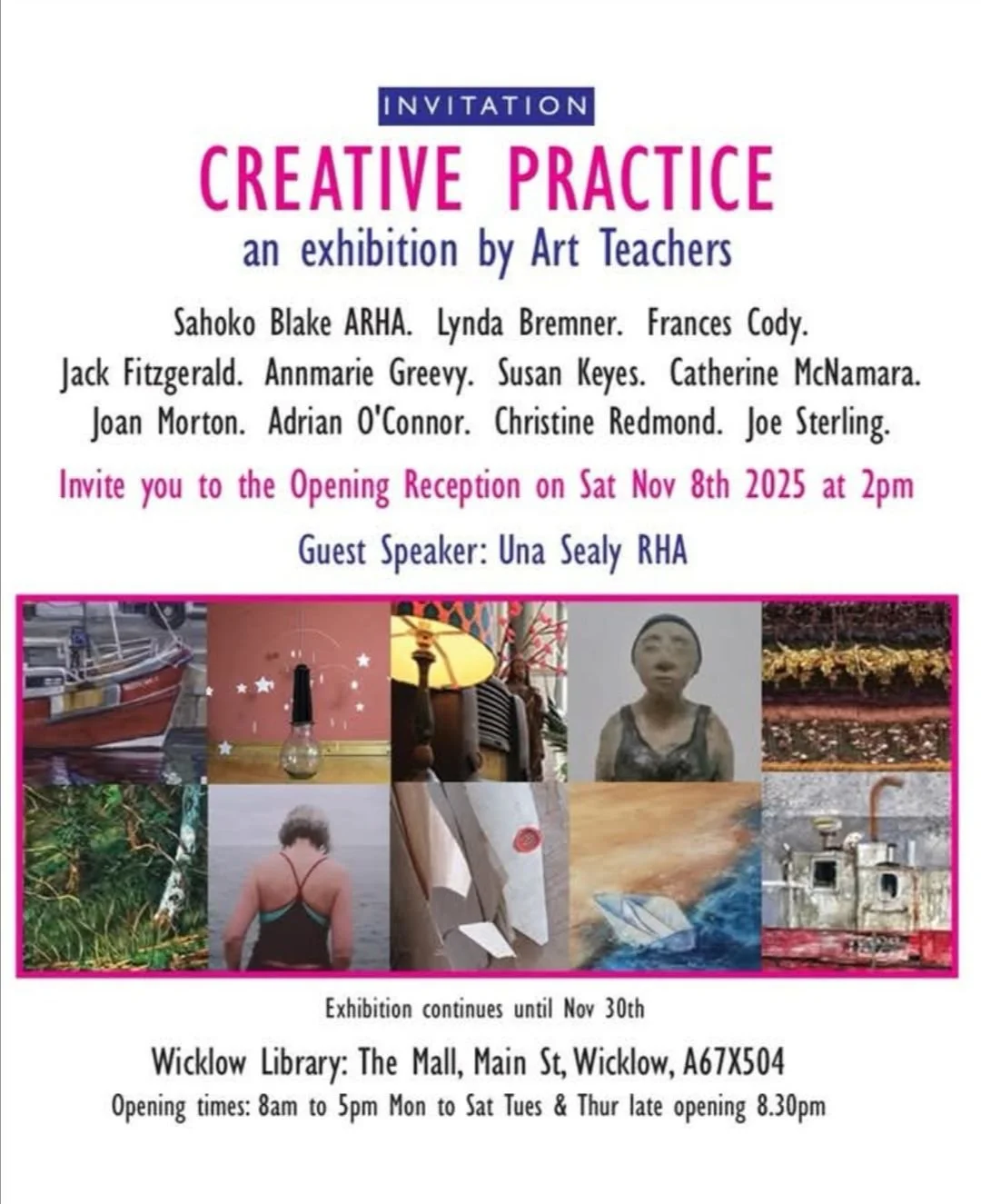 Creative Practice Exhibition opening reception by Art Teachers at Wicklow Library