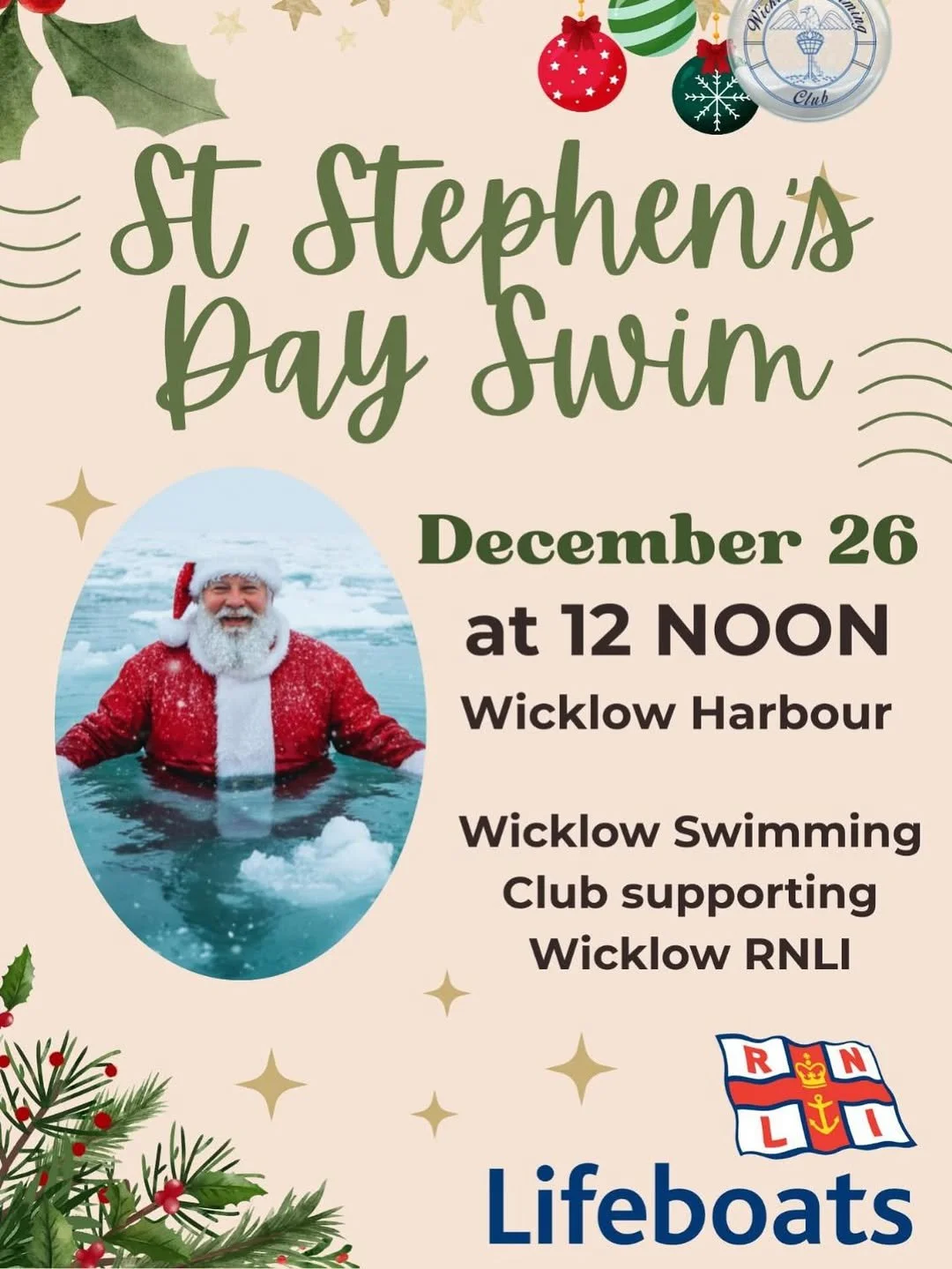 St. Stephen's Day Swim In Aid Of RNLI Wicklow at Wicklow Harbour