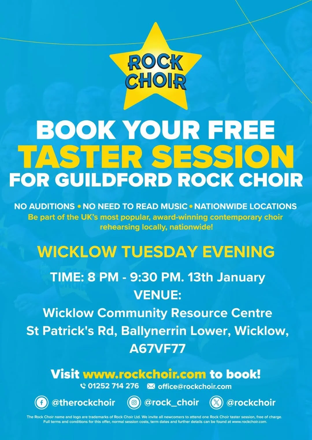 Rock Choir Taster Session at Wicklow Community Resource Centre