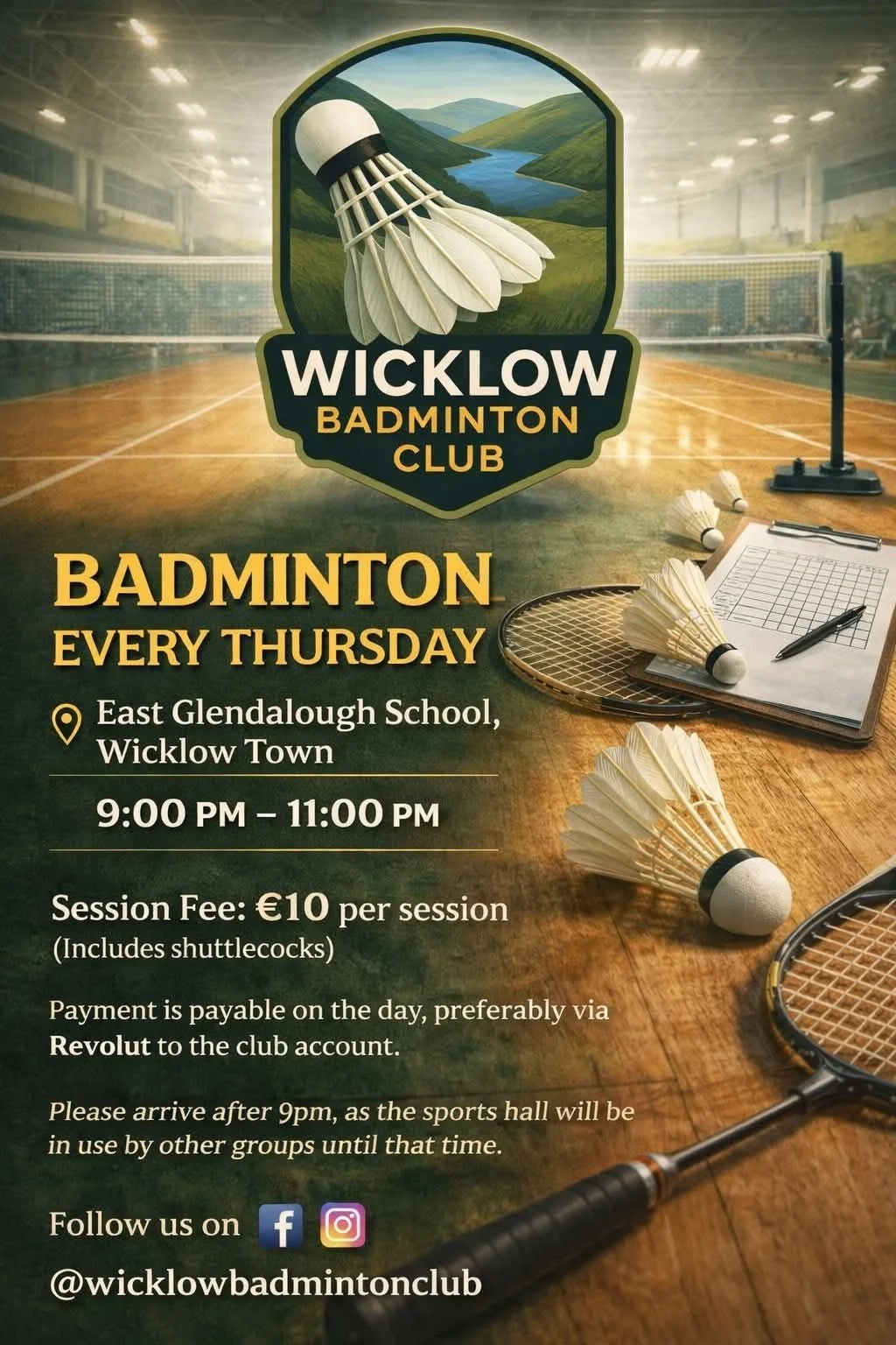 Wicklow Badminton Club at East Glendalough School