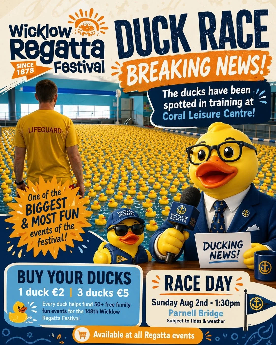 Wicklow Regatta Duck Race @ Parnell Bridge