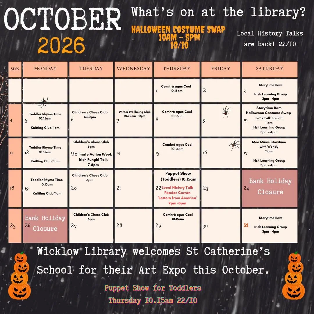 October Lineup @ Wicklow Library