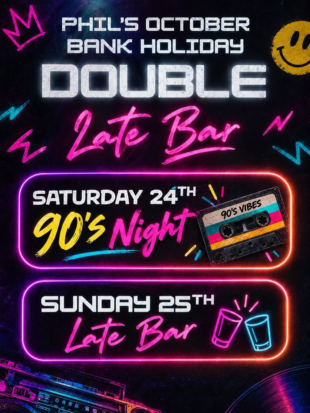 Late Bar &amp; DJ @ Phil's Every Saturday Night til 2:30am