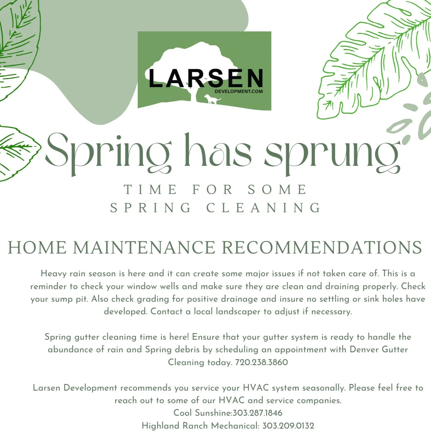 Spring Maintenance Newsletter