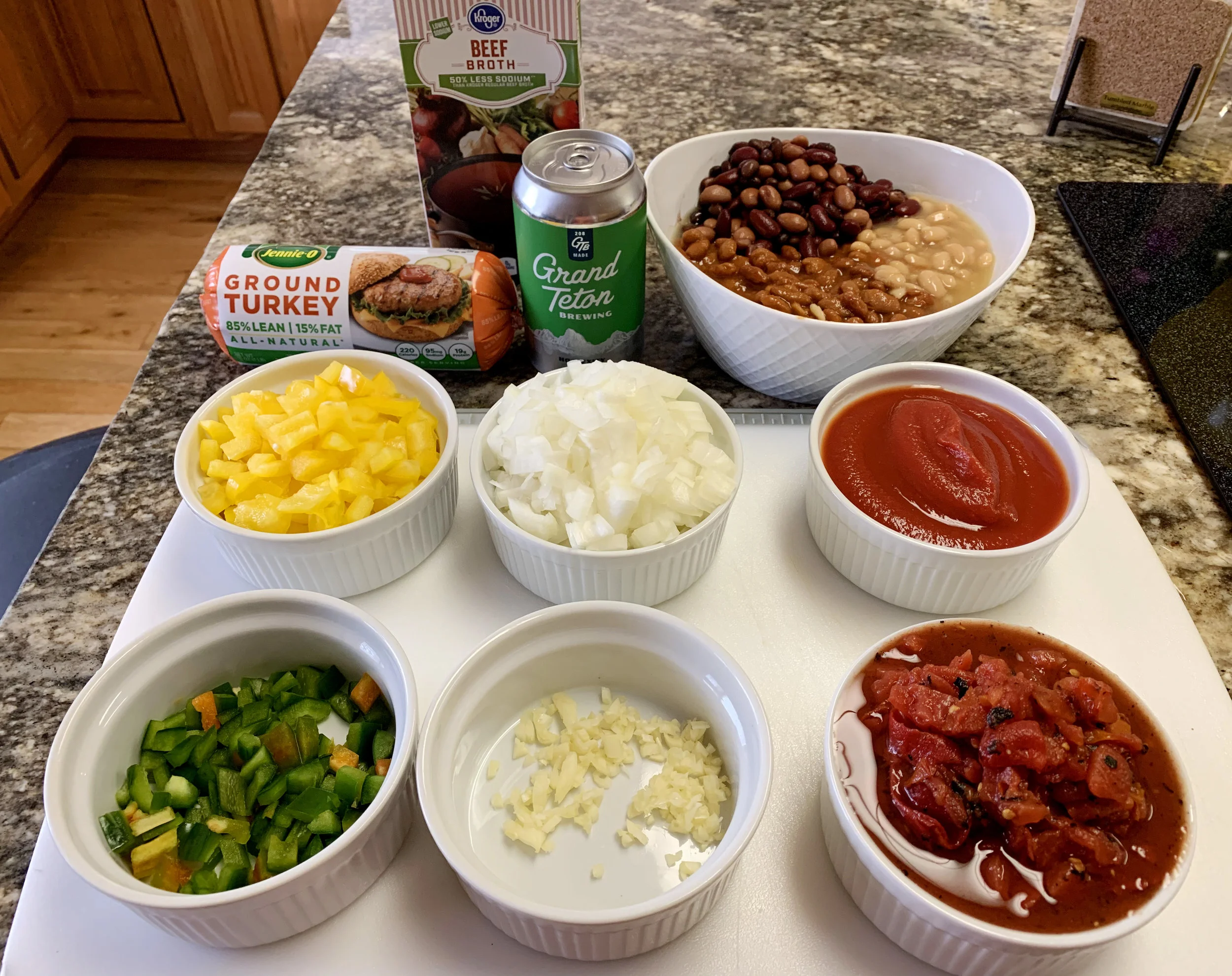 Prepping your workspace makes for easy recipe following and clean up!
