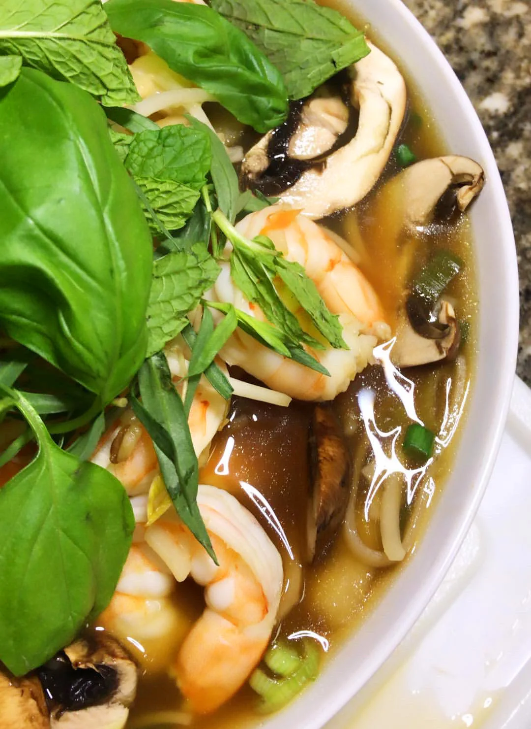 Using raw shrimp makes for a juicy addition to the soup.