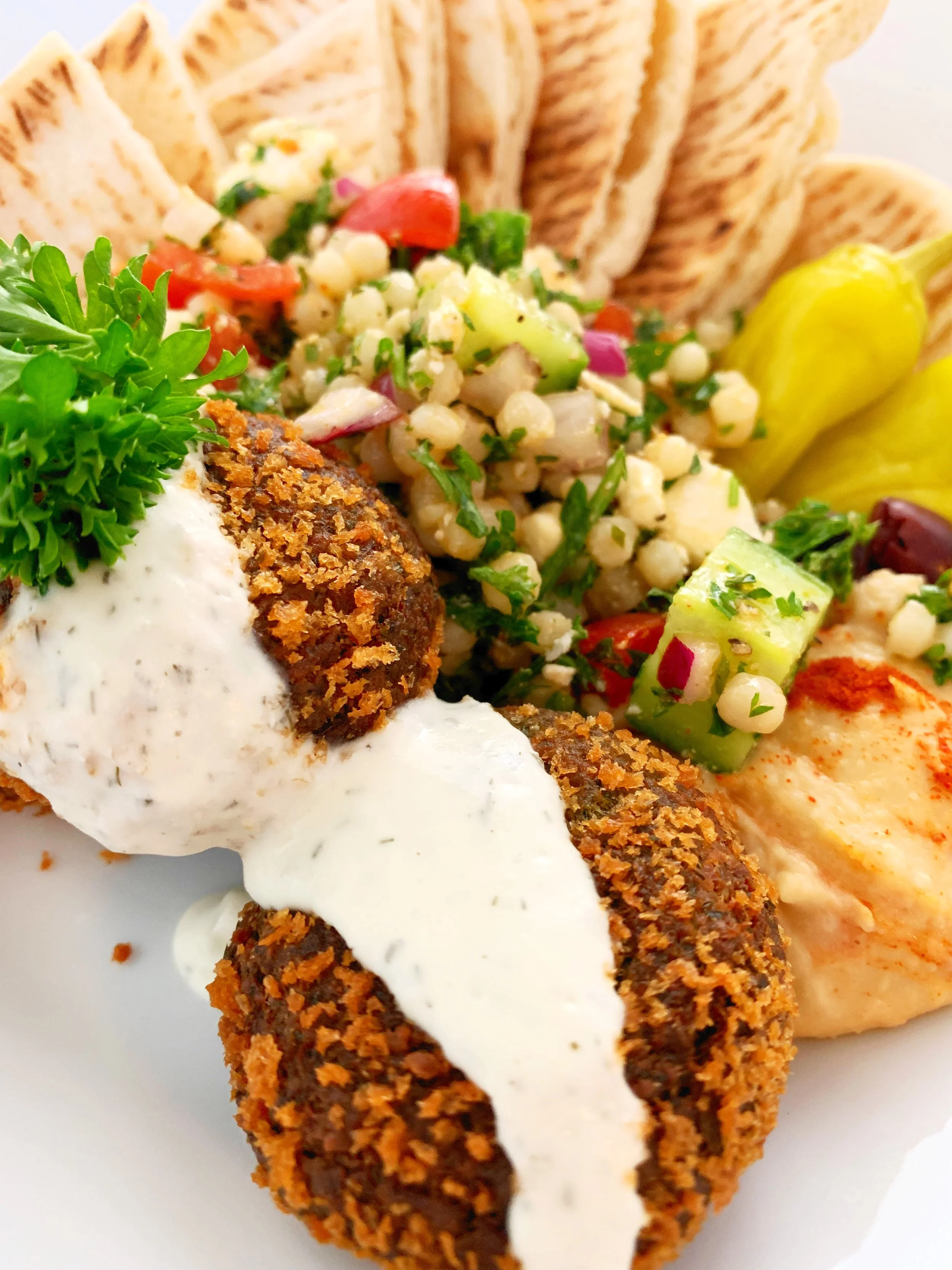 Delicious cold or warm, serve with pita, hummus and tzatziki for dipping.