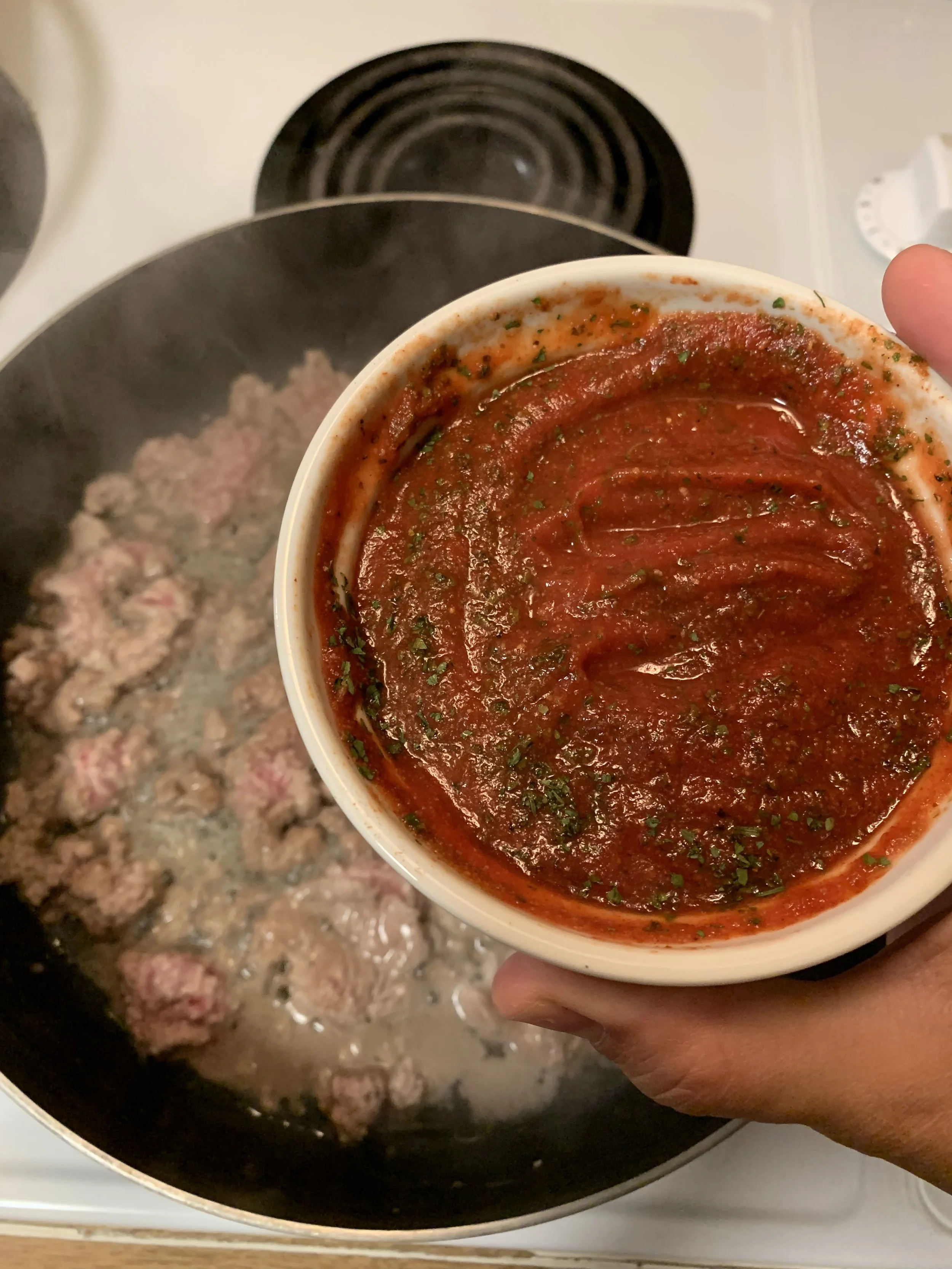Cooking your sauce into the tasteless turkey until it absorbs is the best way to have the juiciest meat!