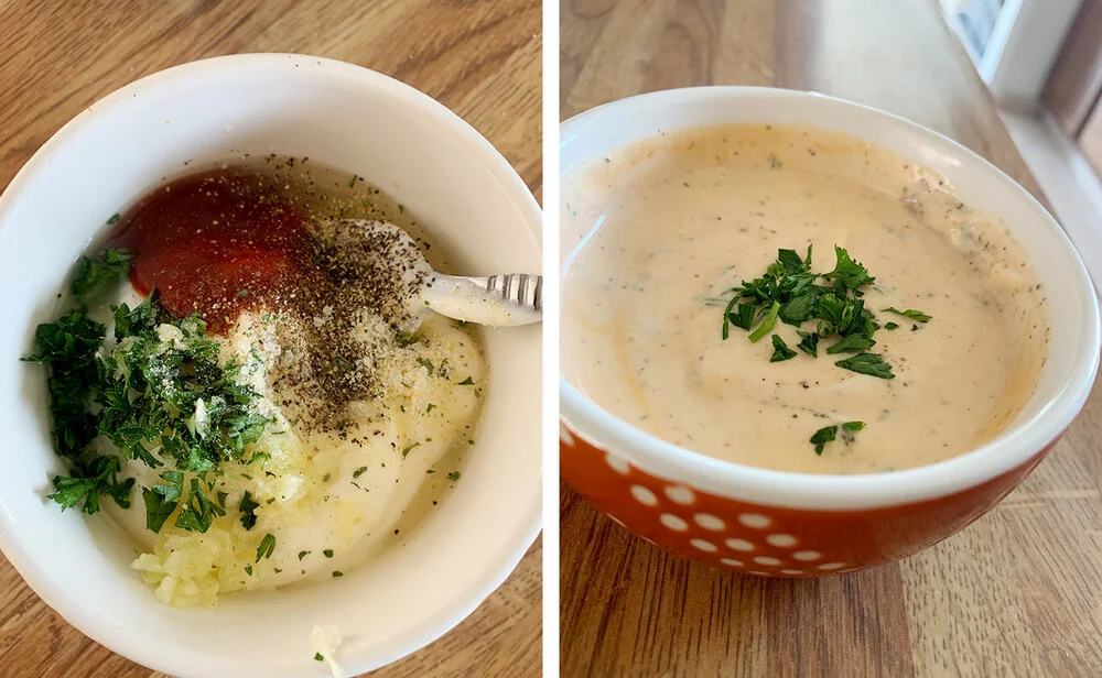 Veganaise or Mayo is the perfect base for this tangy sauce!