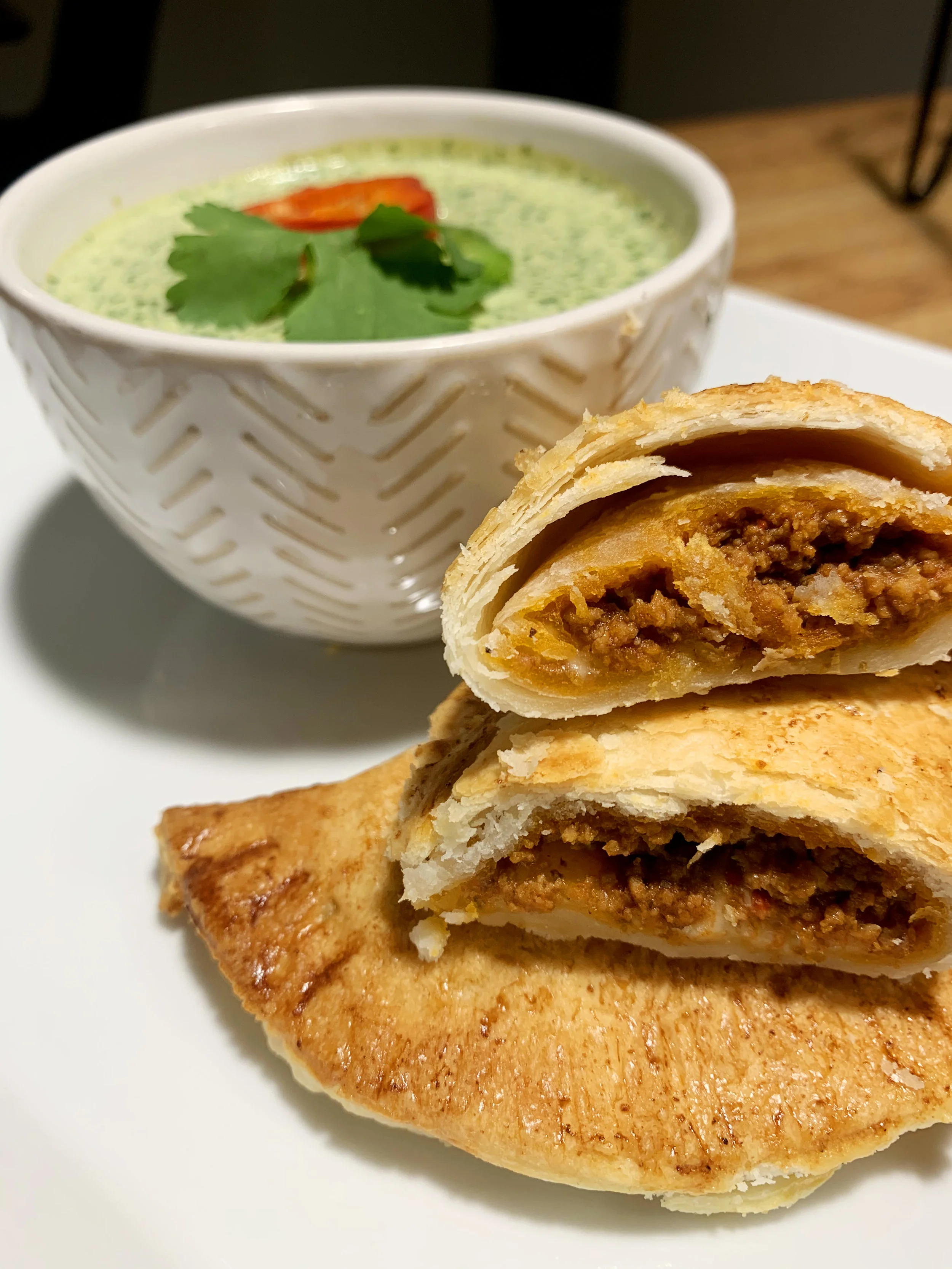 Air Fried Empanadas + Creamy Cilantro Dip