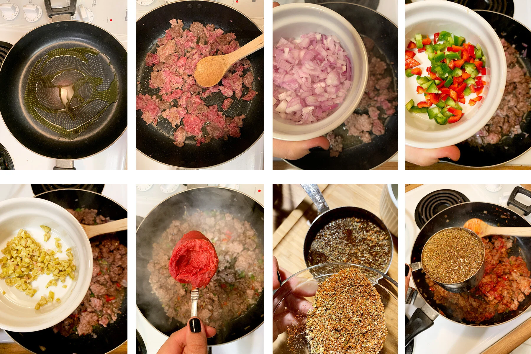 Step by step to get the filling cooking.