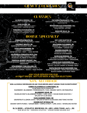 Menu — Cobb's Landing