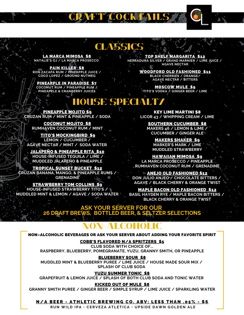 Menu — Cobb's Landing