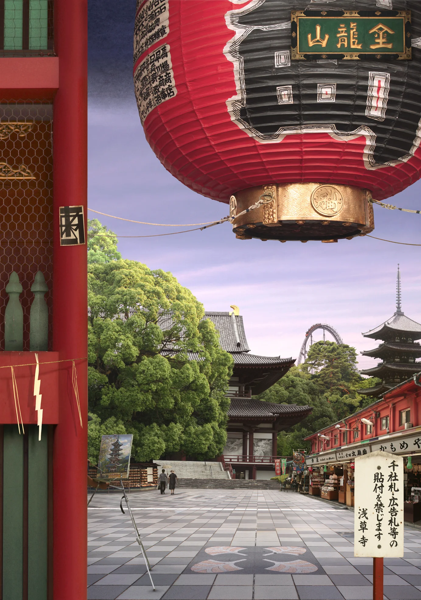 Tokyo Story 8: Temple (after Hiroshige) 2011 Transparency on bespoke LED lightbox; 122 x 87 cm. Edition of 10. (Or framed C-type mounted onto aluminium; 85 x 60 cm)