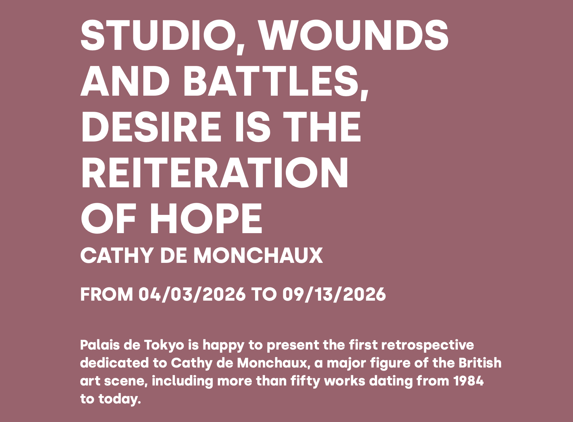 Cathy de Monchaux @ Palais de Tokyo, Paris