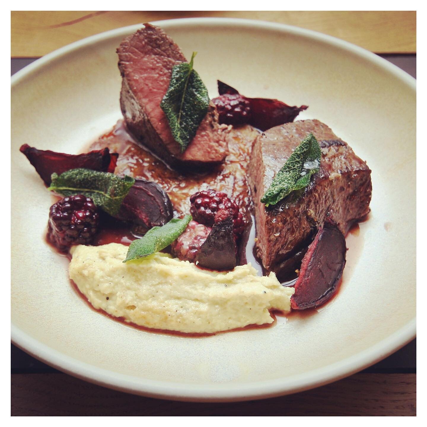 We&rsquo;re menu-planning for 2021, and hoping for better times with guests sat around our dining table enjoying this venison loin with celeriac puree, roasted beetroot and blackberry jus.
⁣
Our delivery service continues - even the snow hasn&rsquo;t