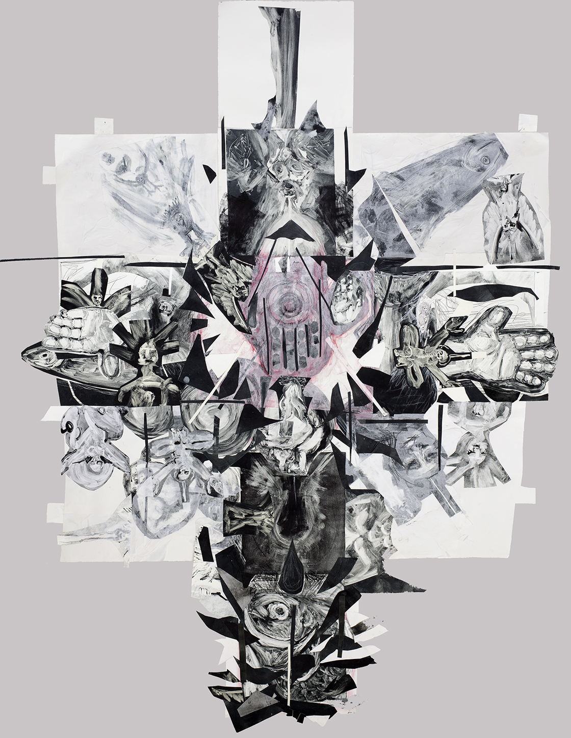 dissolution, monotype collage, 48x72"