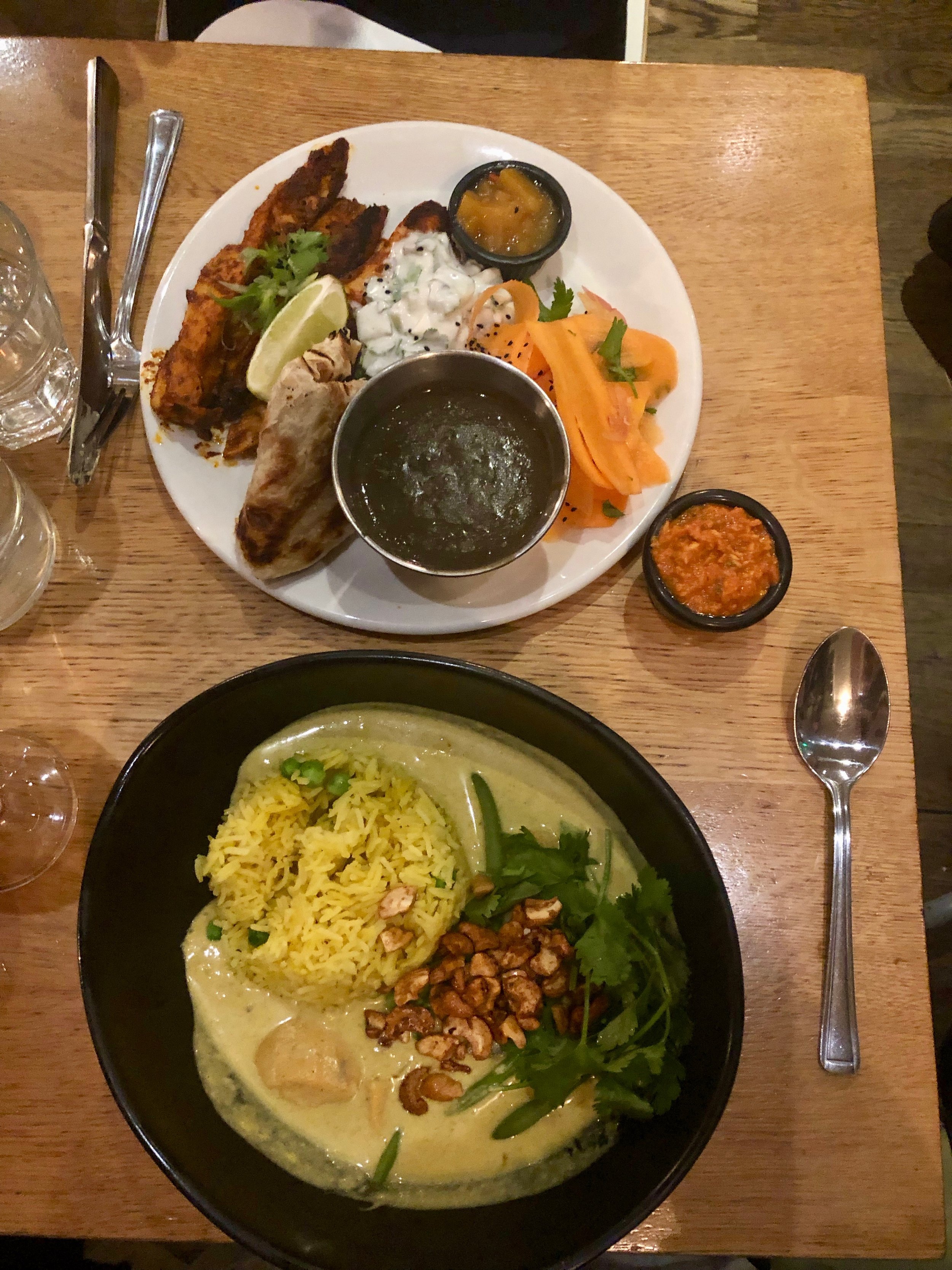 Sri Lankan curry and Fried chick’n. @Mildreds, Soho March 2019.