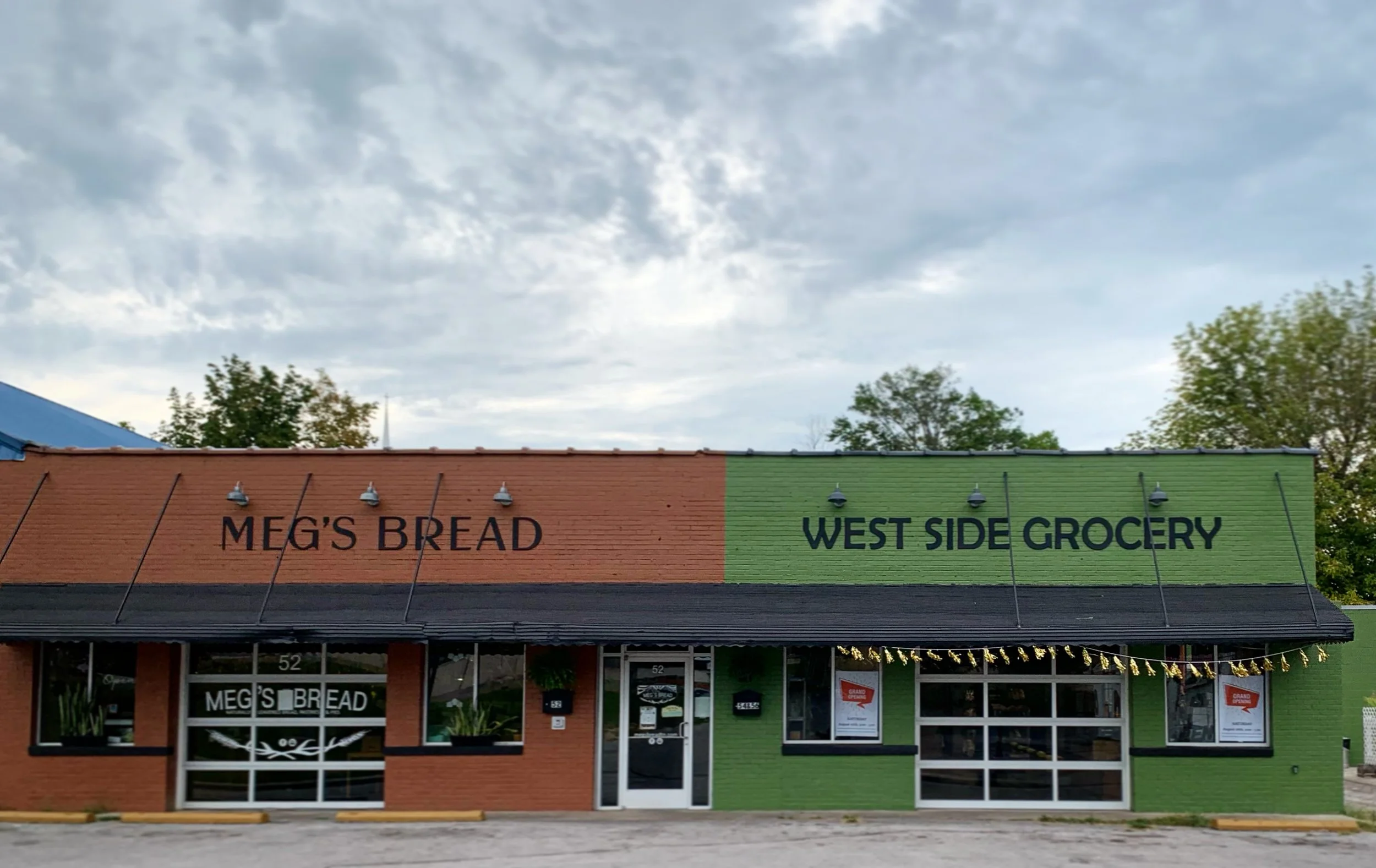 Exterior of Meg’s Bread bakery located across from Ralph’s Donuts in Cookeville, Tennessee