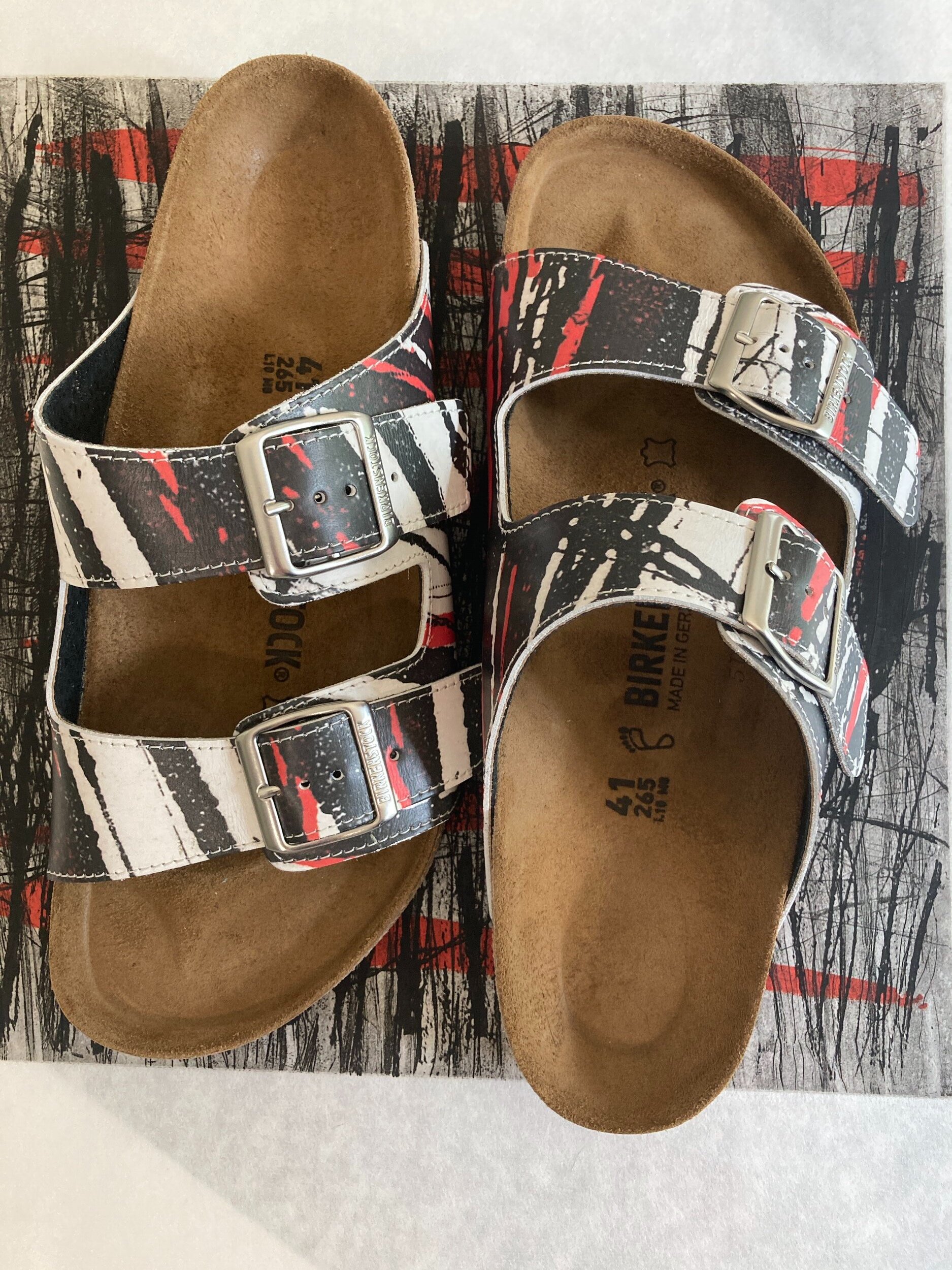 Custom Hand Painted Leather Birkenstock Sandals 