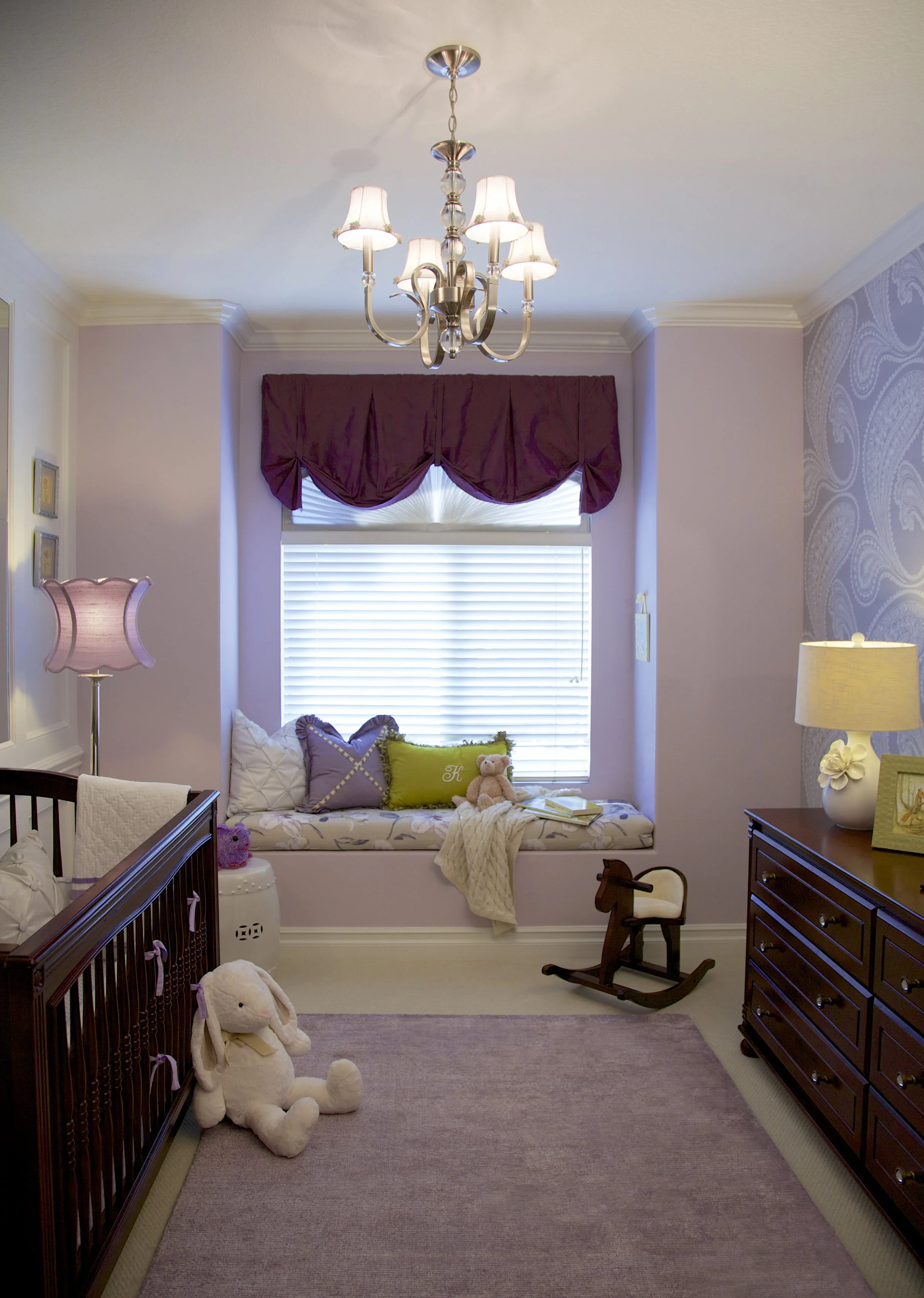 A Purple Girl's Nursery designed by Rockabye Mommy