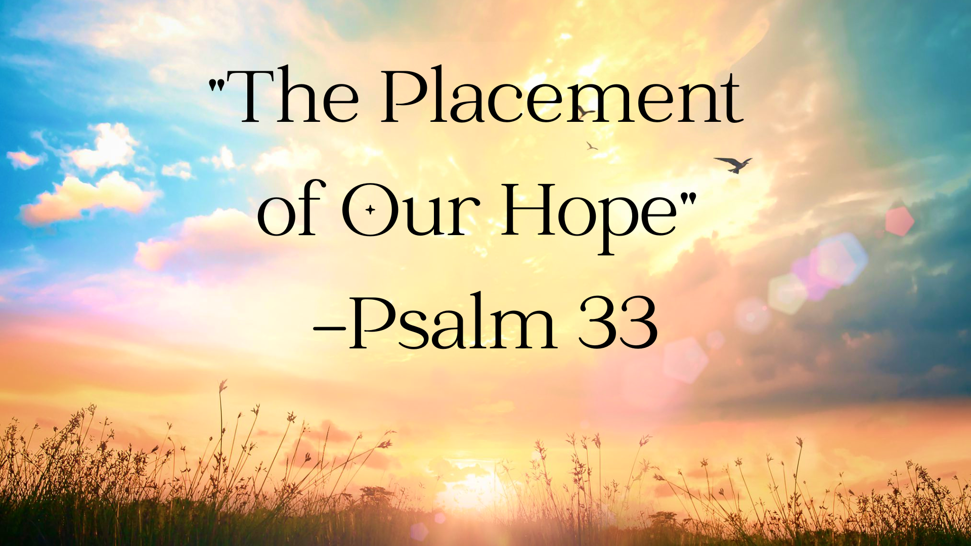 The Placement of Our Hope
