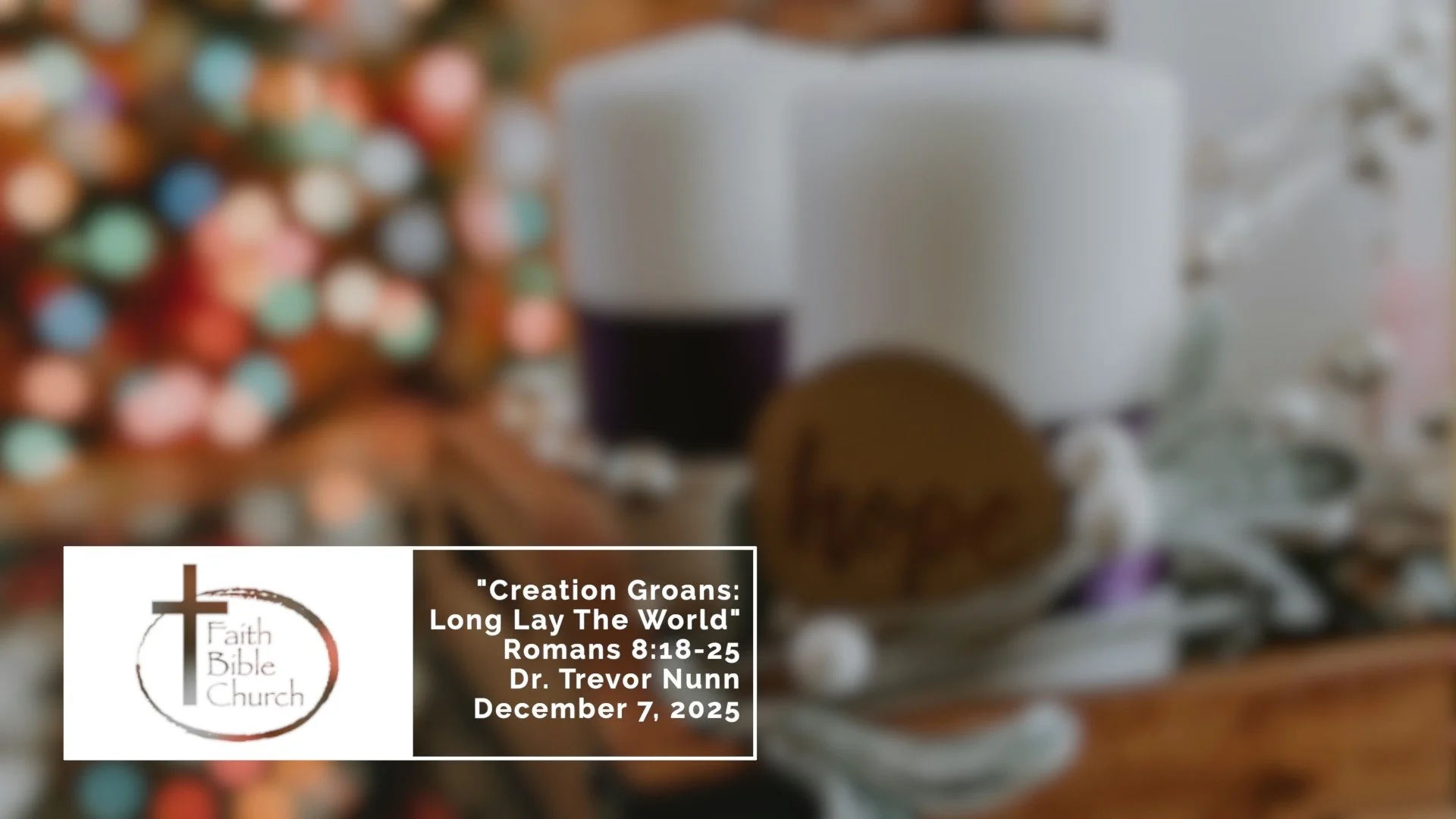 Creation Groans: Long Lay The World
