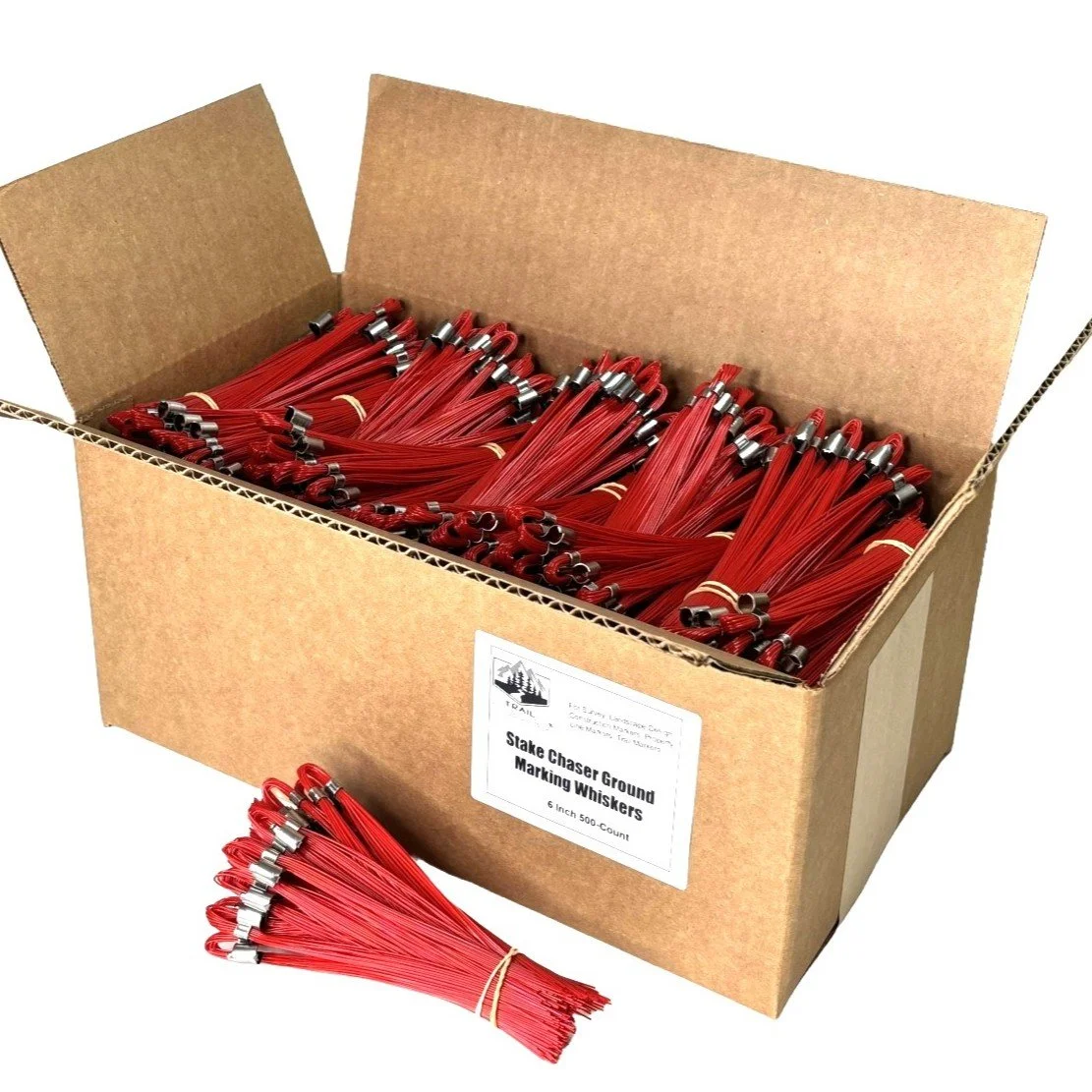 Trail Chasers 500-Count Red Survey Marking Whiskers 6 Inch