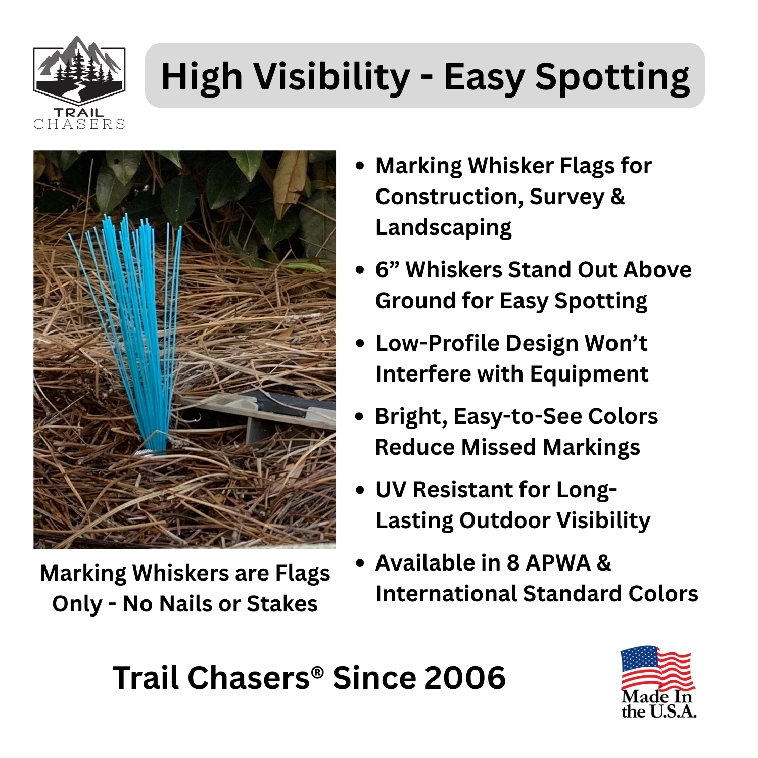 Trail Chasers Blue Marking Flags High Visibility Survey Flags Ground Markers.png