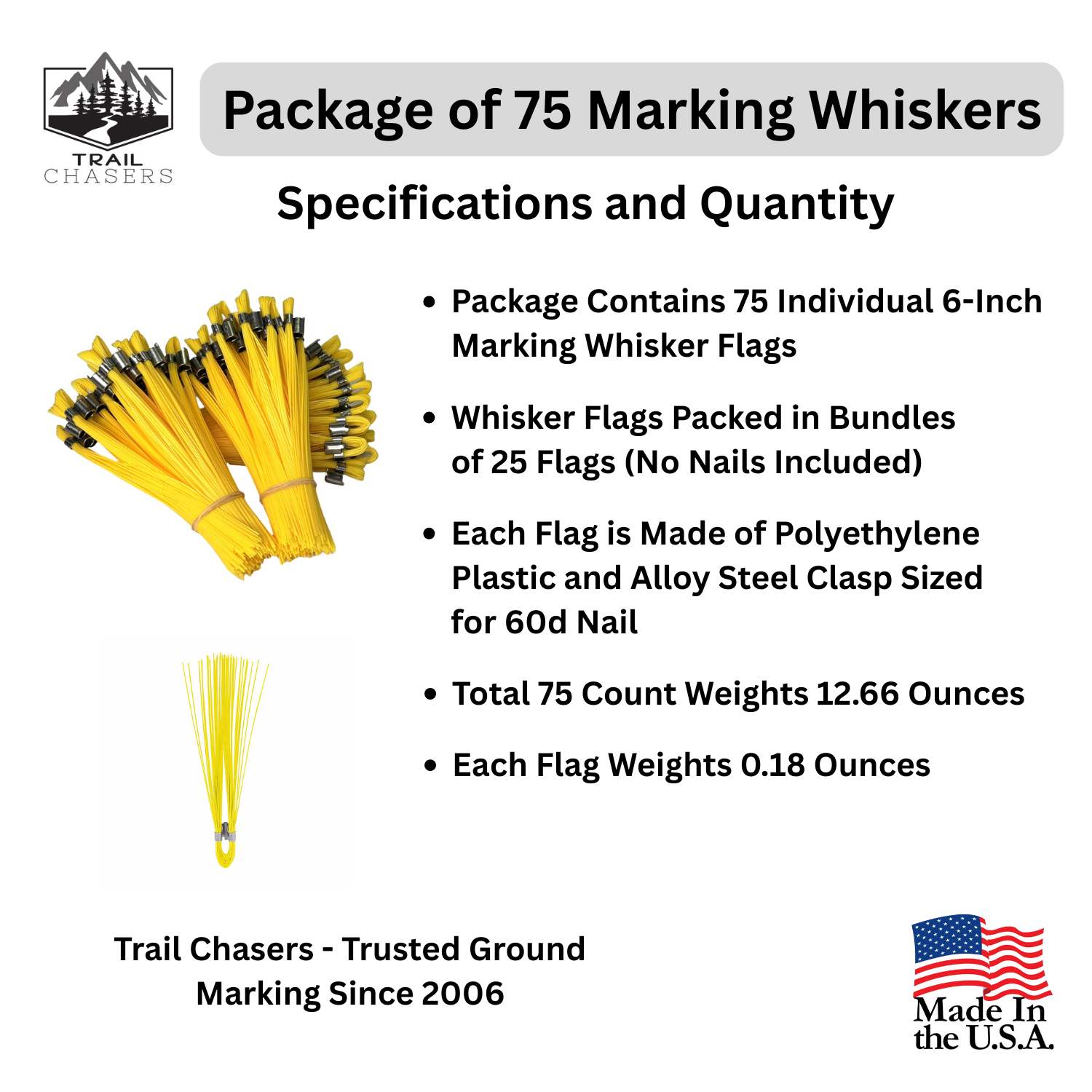 Trail Chasers Yellow 75 Count Marking Whiskers Specifications and Dimensions.png