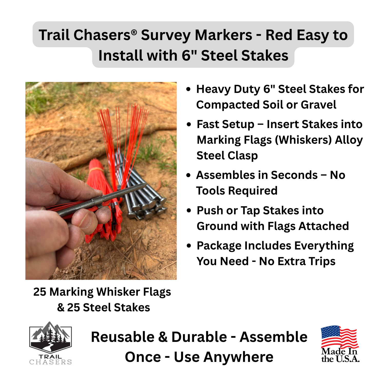 Trail Chasers Survey Markers Red with Steel Stakes – Quick Assembly & Installation.png