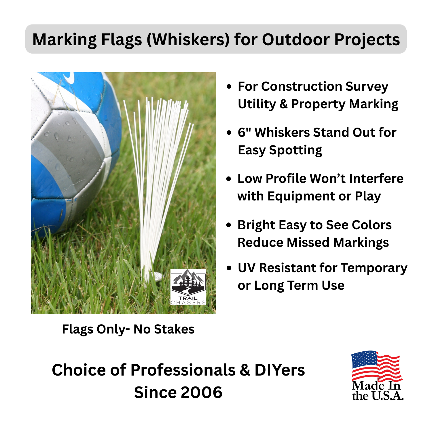 High Visibility Marking Flags (Whiskers) - Low Profile Easy Spotting Ground Markers.png