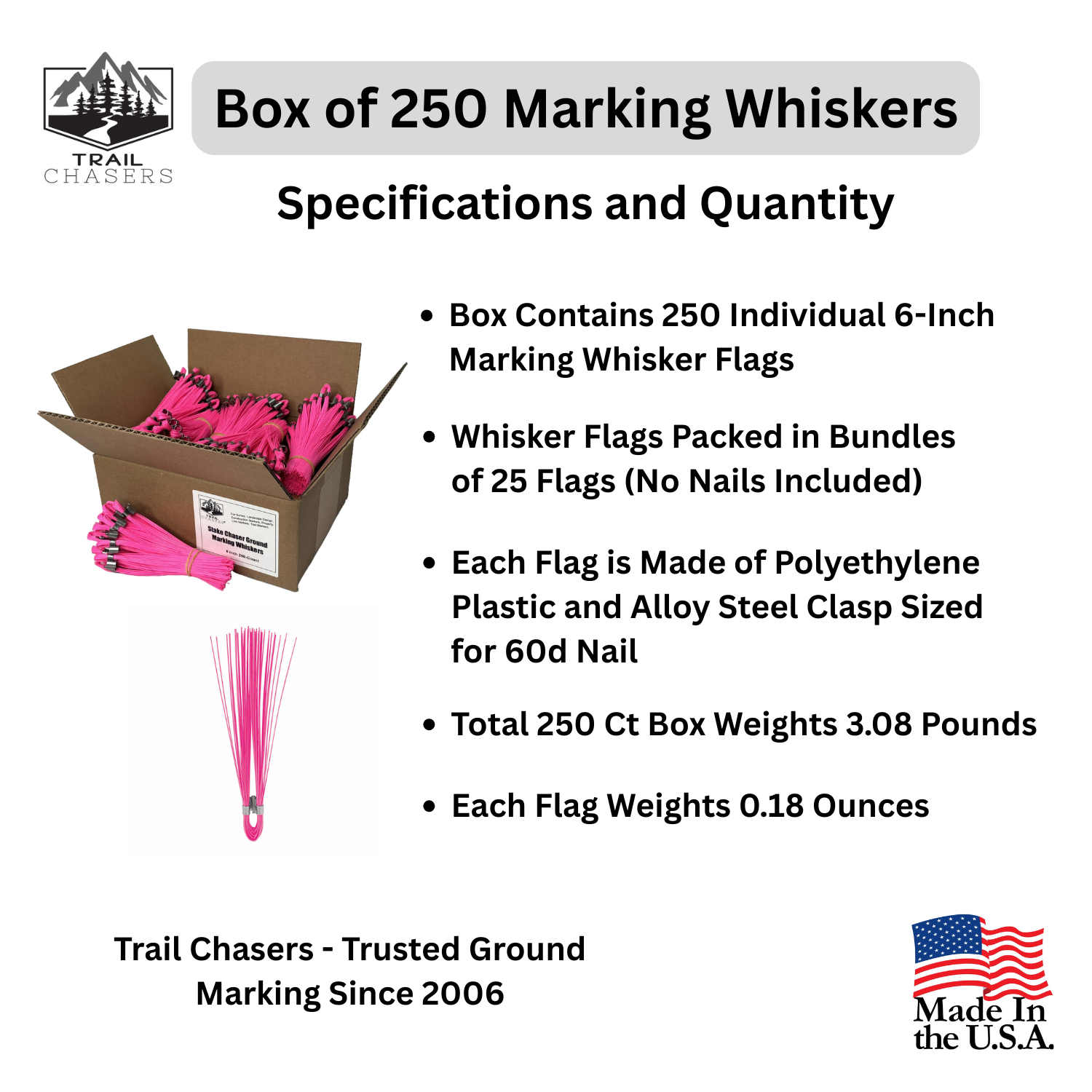 Trail Chasers Pink 250 Count Marking Whiskers Specifications and Dimensions.png