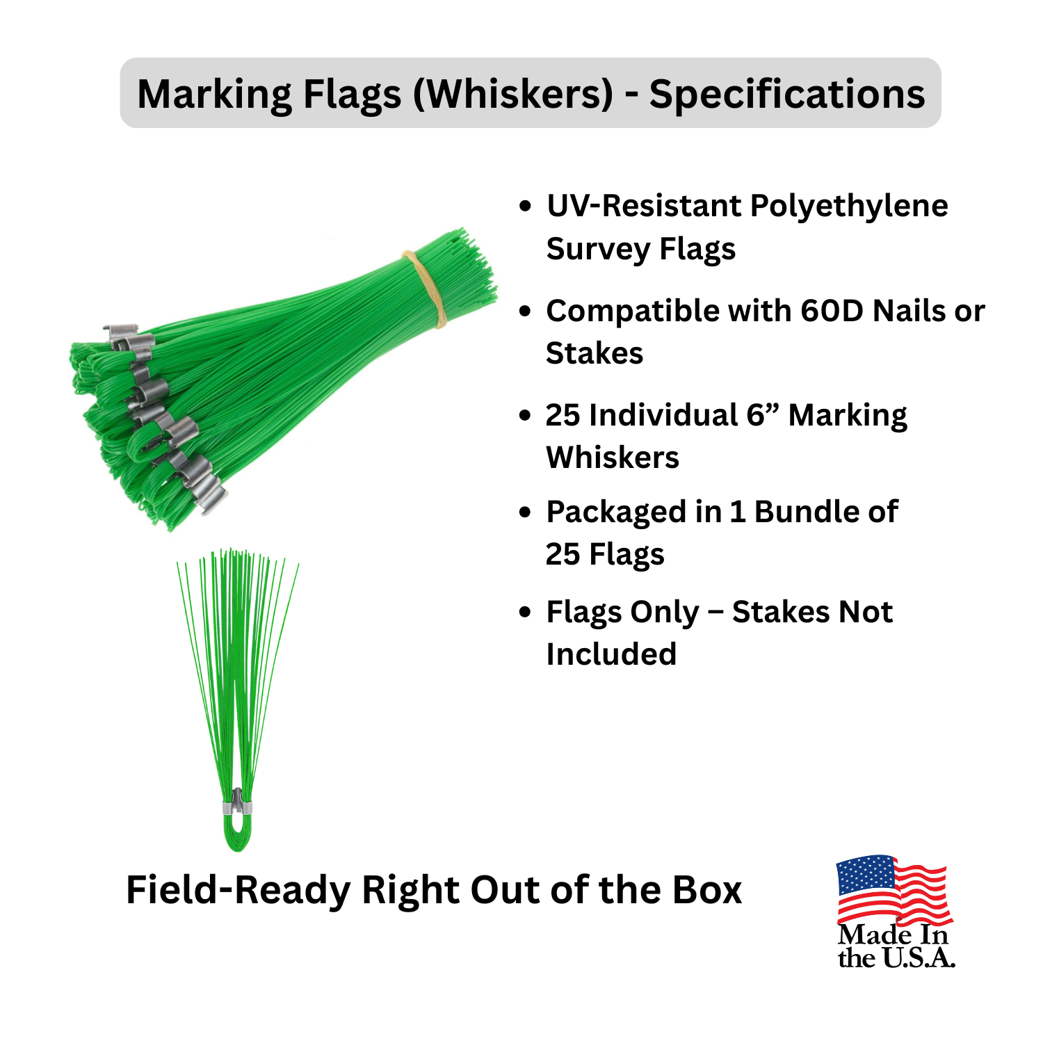 Marking Flags (Whiskers) Green 25 Count - Specifications.png