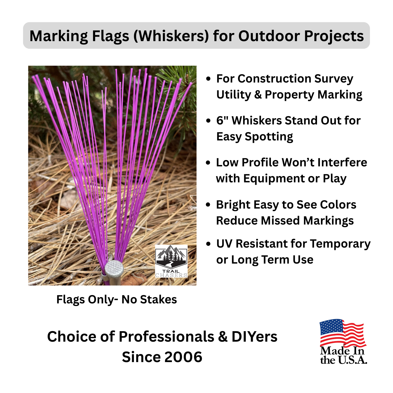 High Visibility Marking Flags (Whiskers) - Low Profile Easy Spotting Ground Markers.png