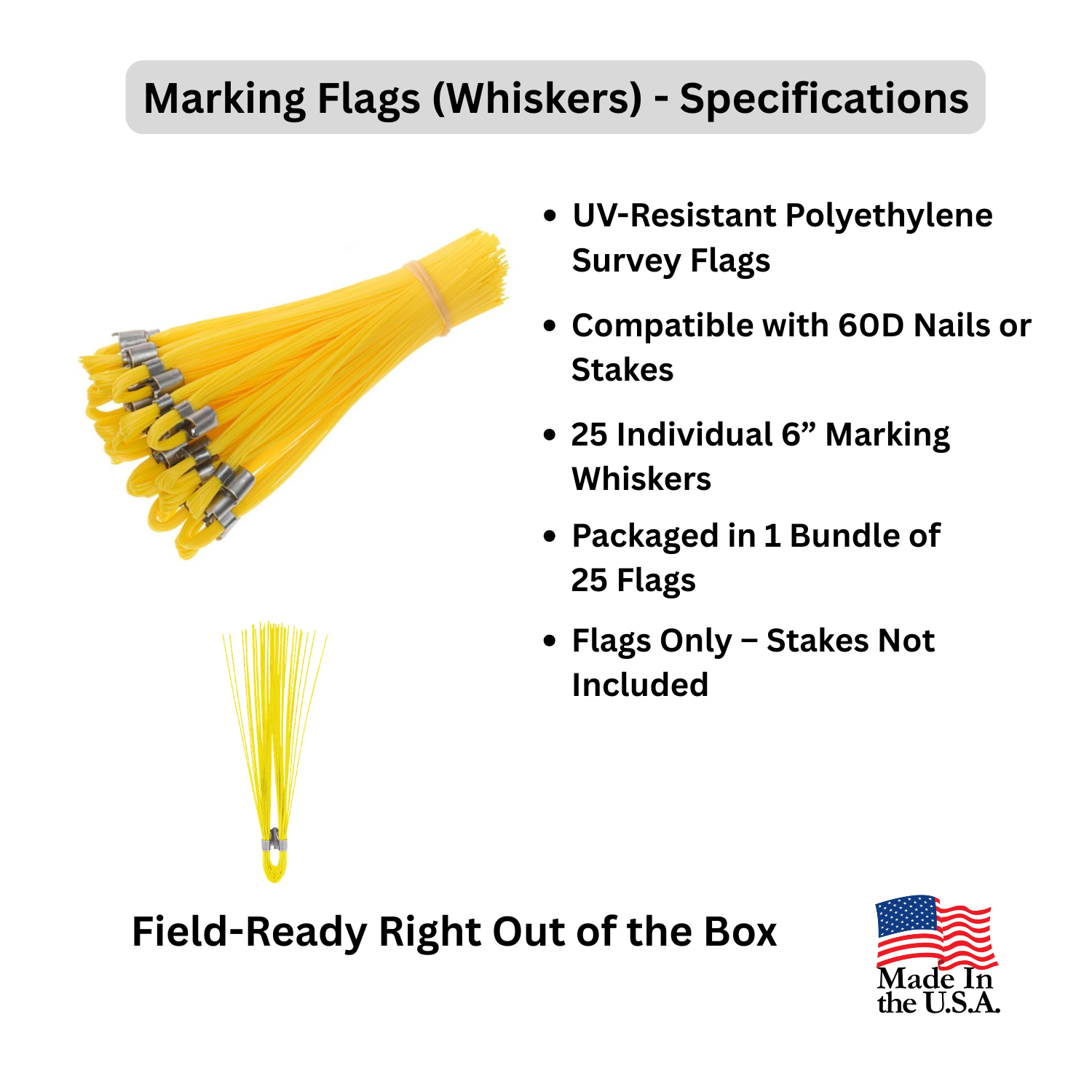 Marking Flags (Whiskers) Yellow 25 Count - Specifications.png