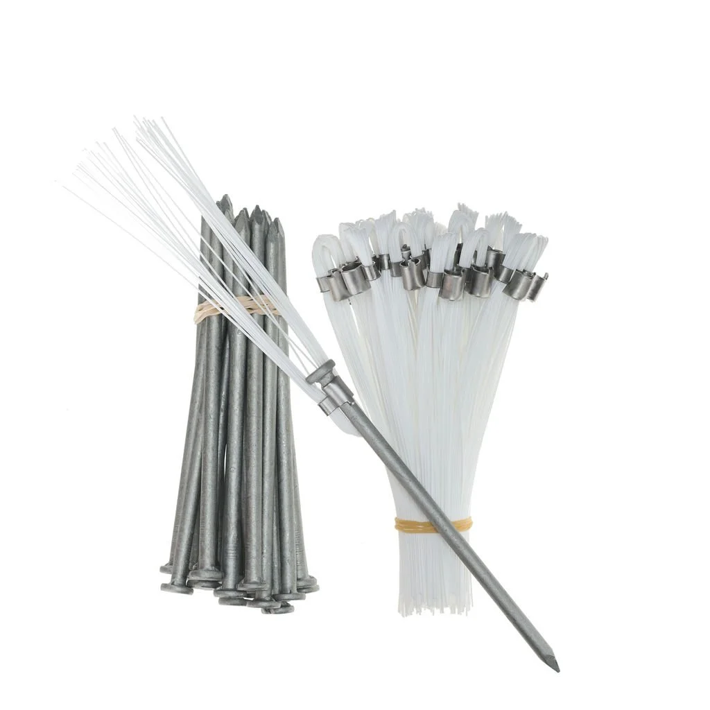 Whisker Flags - White with Heavy Duty Steel Stakes Survey Markers (25-Pack) Trail Chasers