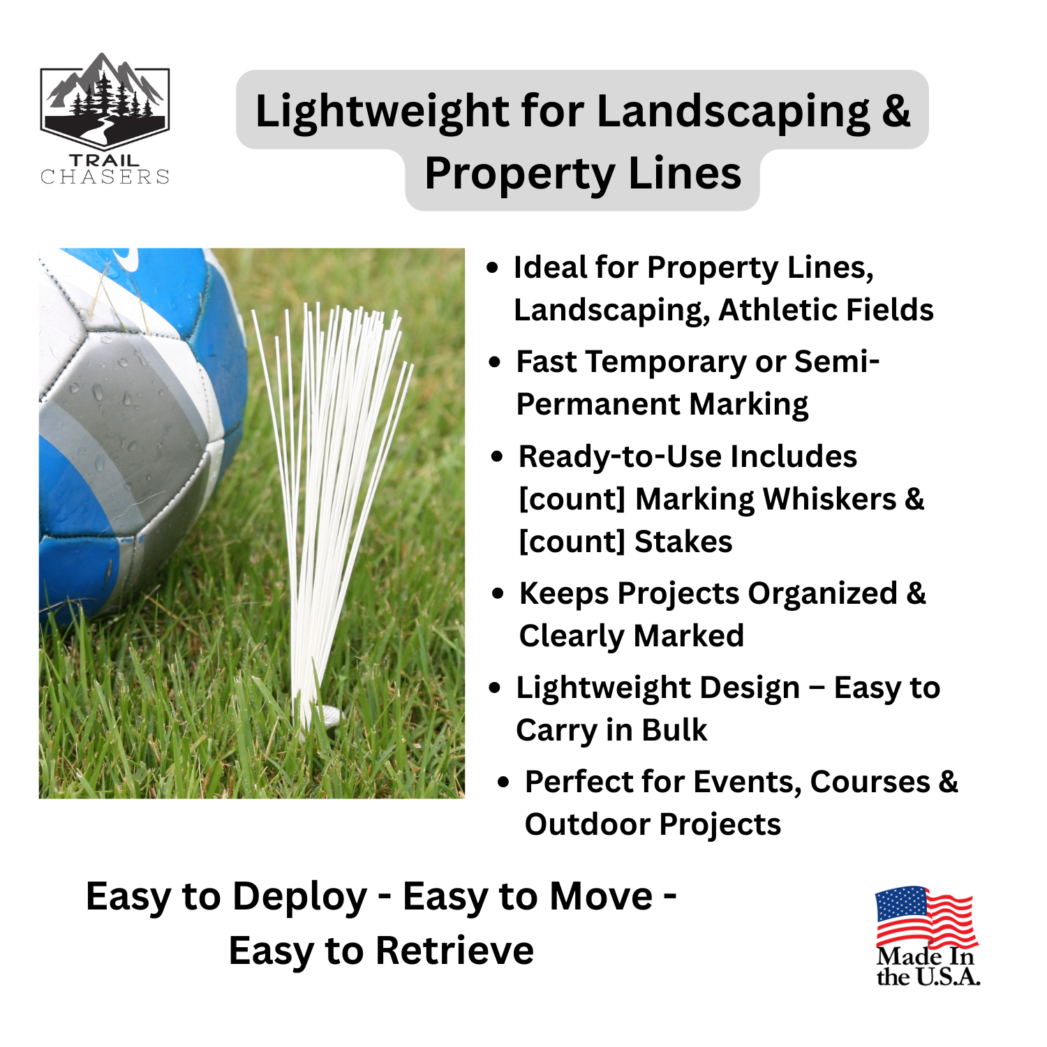 Trail Chasers Lightweight Ground Markers White Landscaping and Property Lines.png