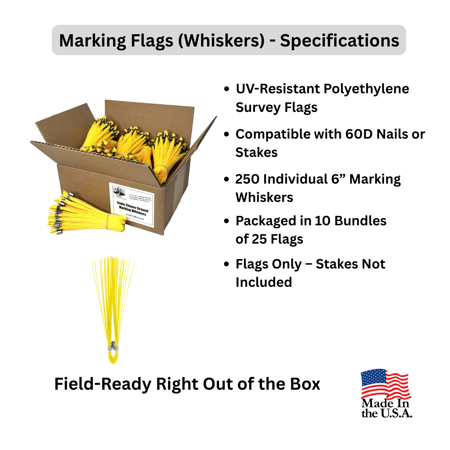 Marking Flags (Whiskers) Yellow 250 Count - Specifications.png